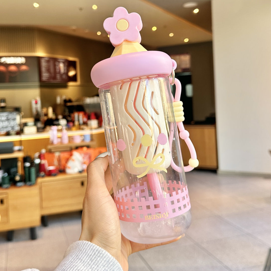 Unisex drinking cup with designs and silicone lid Bowlift