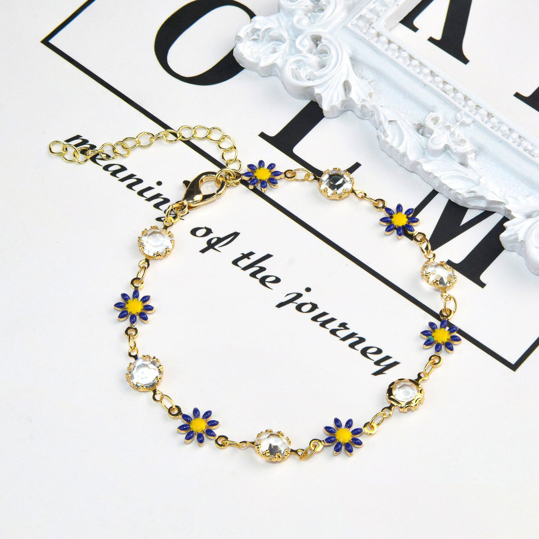Floral Crystal Charm Bracelet Bowlift