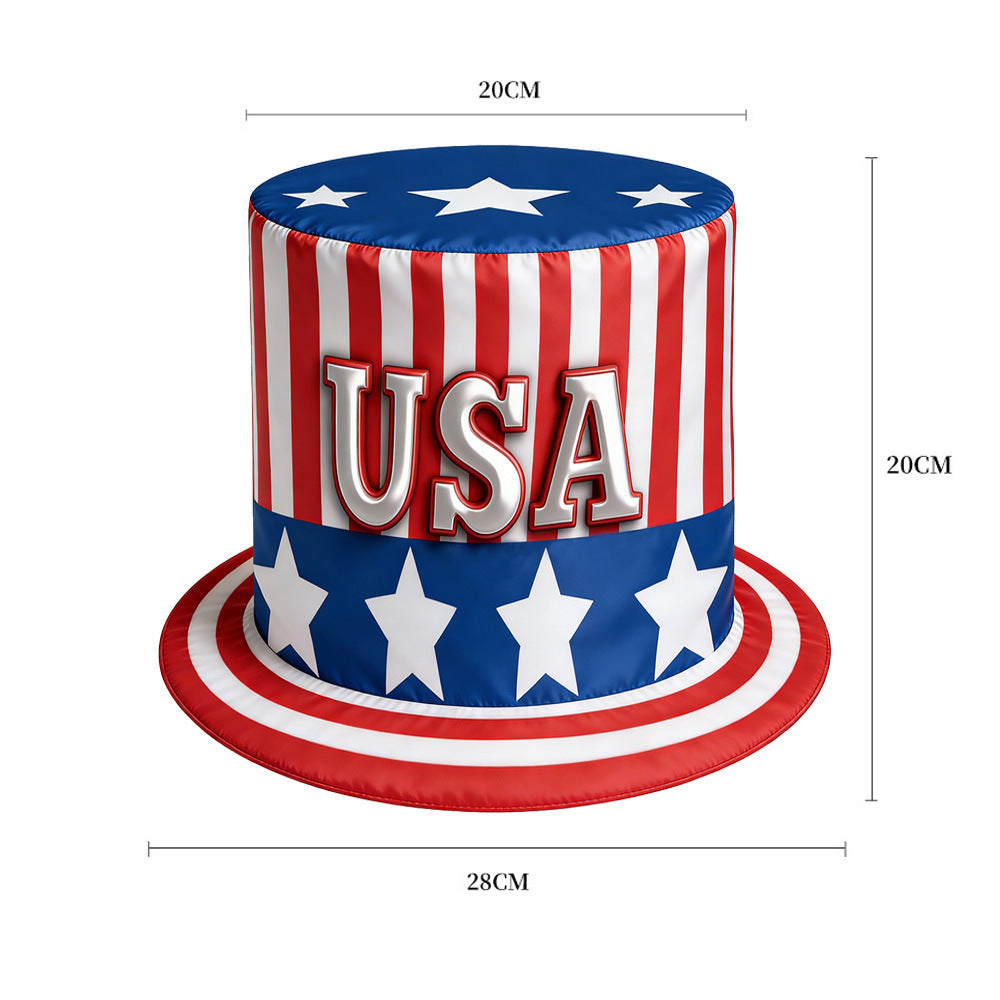 Women's nan Patriotic oversized novelty top hat with foam core and adjustable inner band Bowlift