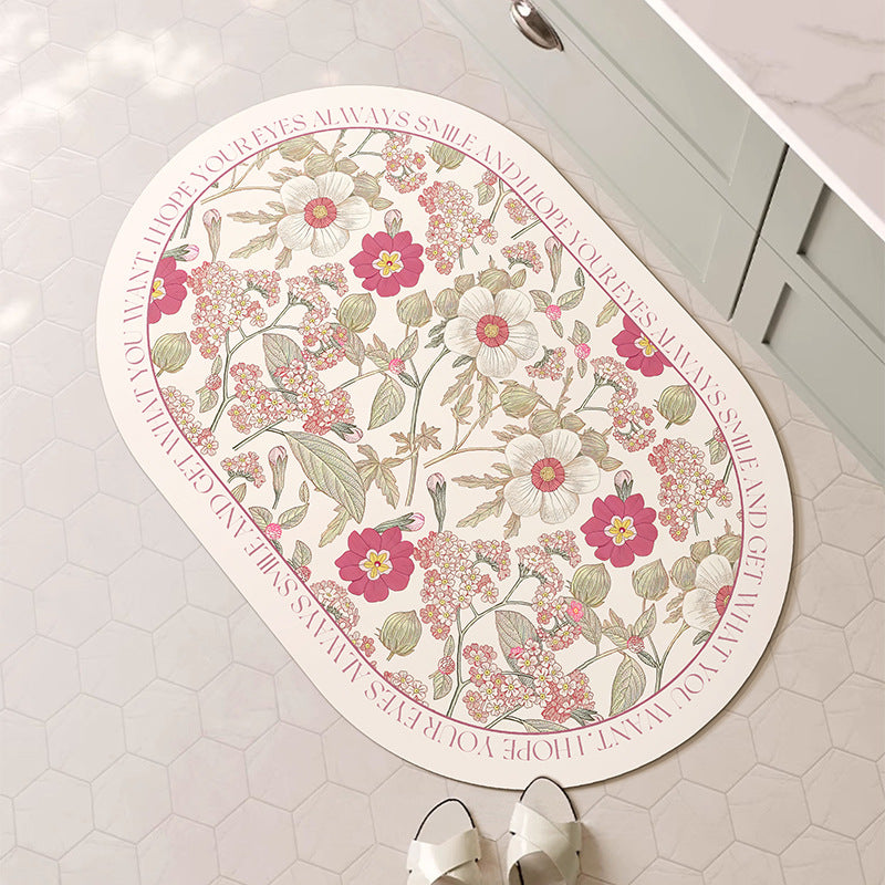 Decorative Floral Bath Mat Bowlift