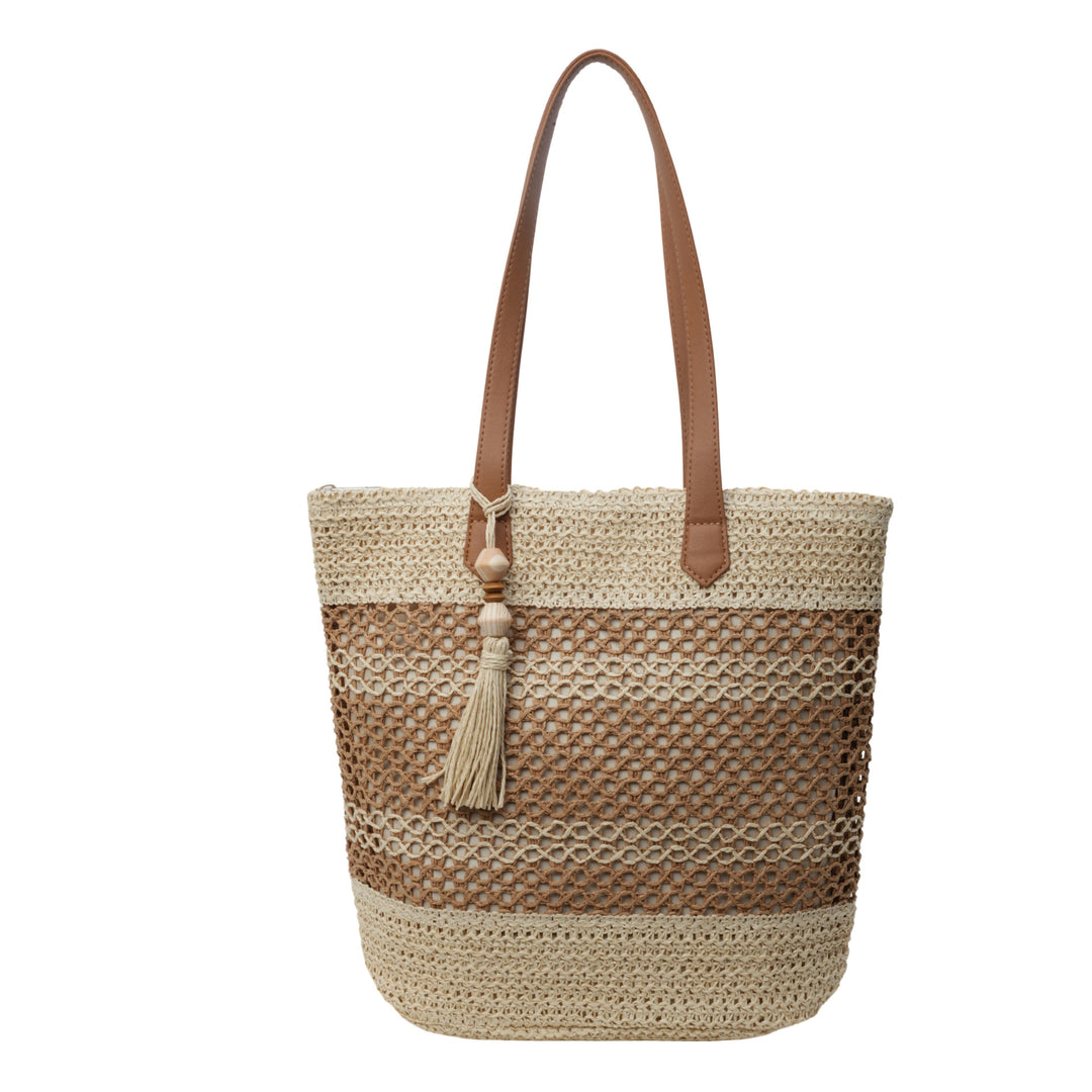 Handbag with Rustic Wave Design Bowlift