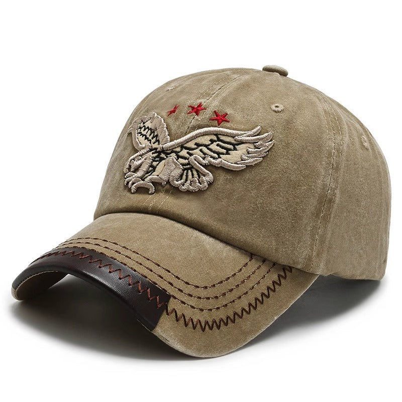 Men's Distressed Embroidered Baseball Cap Bowlift