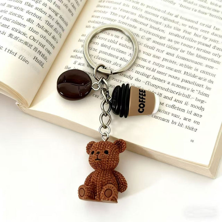 Playful keychain with bears and drink Bowlift