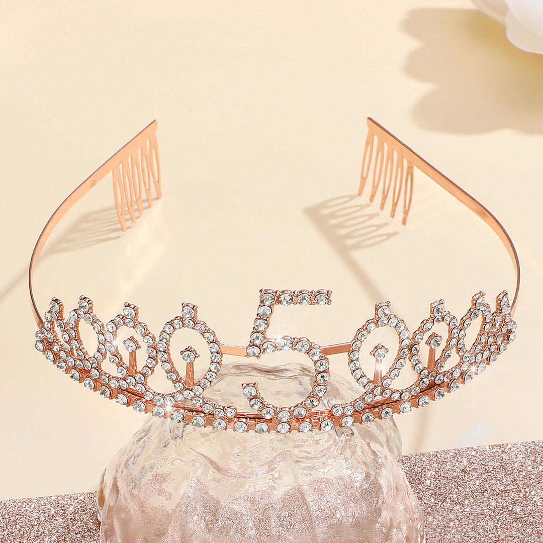 Women Glittering Tiaras with Festive Birthday Banner Bowlift