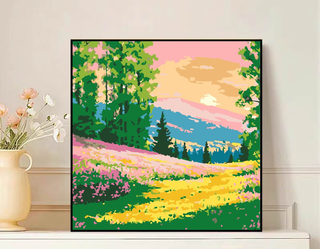 Scenic Mountain Landscape Canvas Art Bowlift