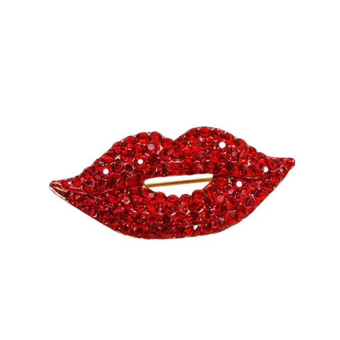 Glittering Lip Brooch Bowlift