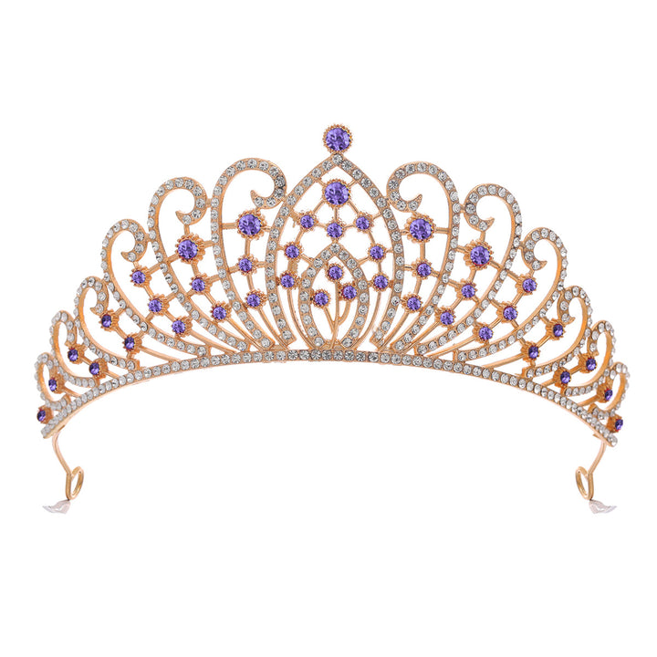 Ladies Elegant Rhinestone Tiara with Floral Details Bowlift