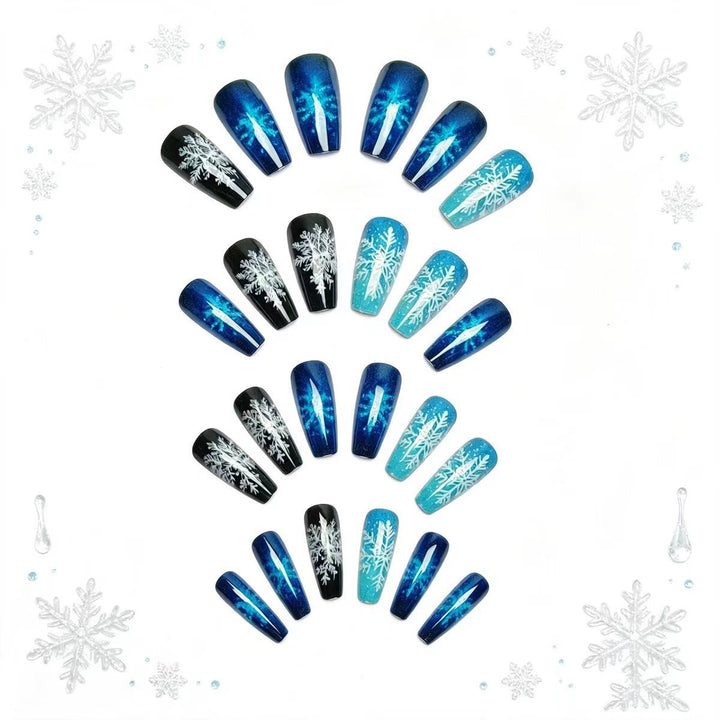 Frosted Snowflake Nail Art Bowlift