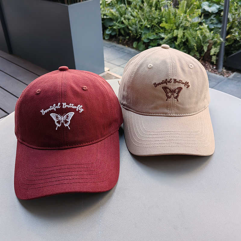 Women's Embroidered Butterfly Cap Bowlift