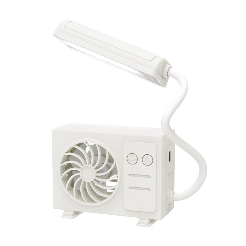 Women's multifunctional table lamp with integrated fan and flexible arm positioning Bowlift