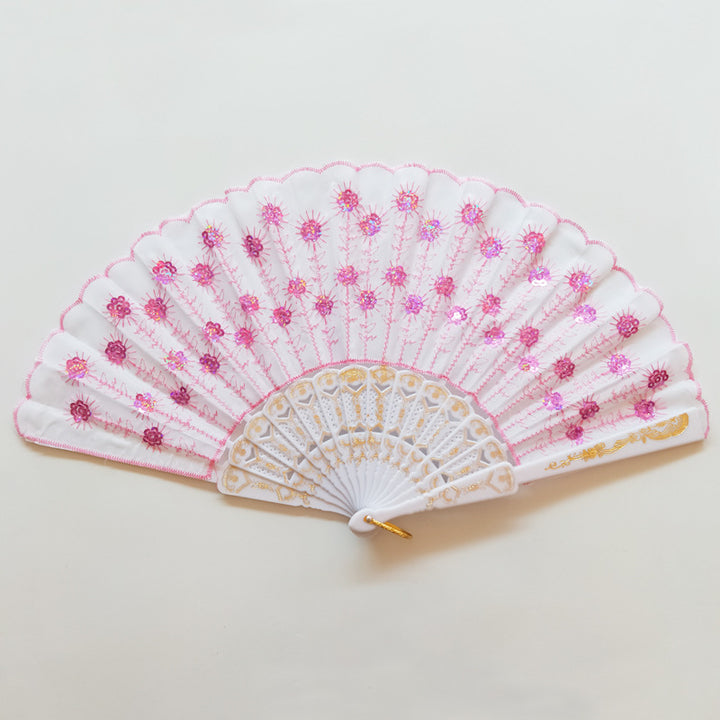 Women's high-quality lace fan with artistic floral motifs Bowlift