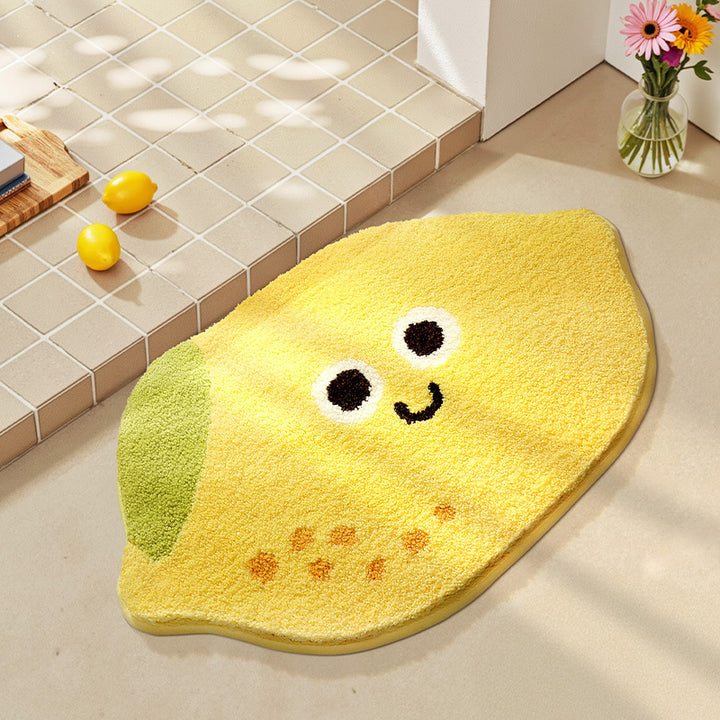 Playful Fruit-Themed Bath Rug Bowlift
