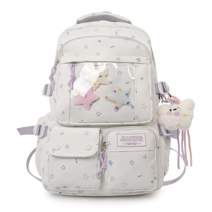 Starry-Themed Multi-Pocket Backpack Bowlift