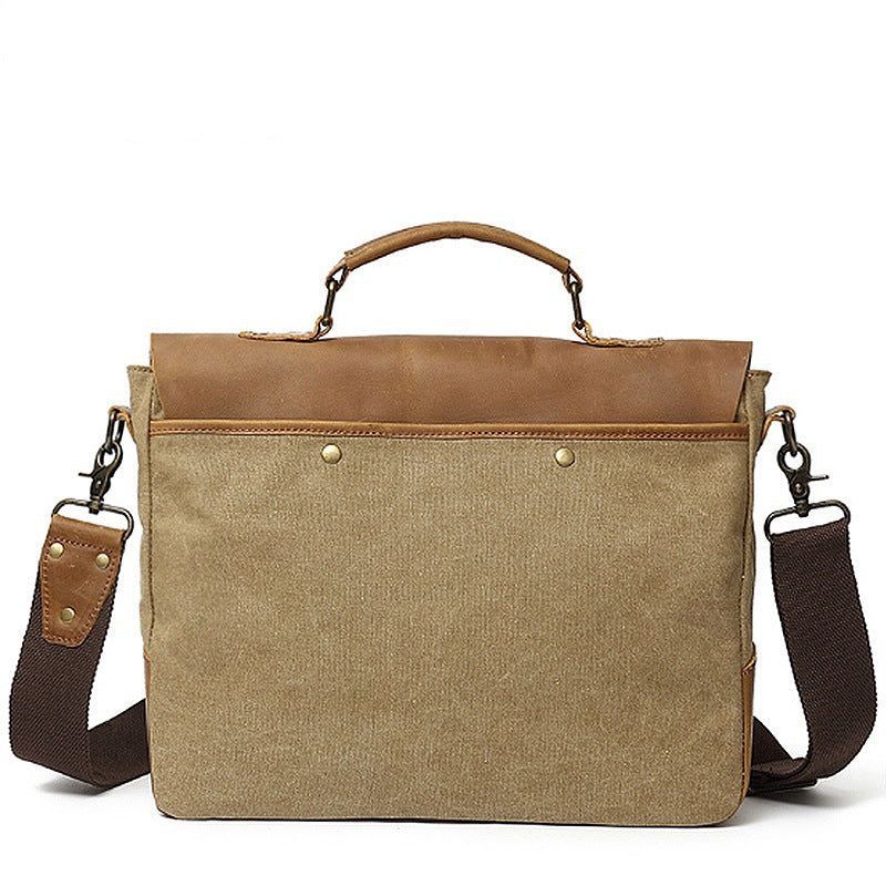 Robust Briefcase Made of Durable Canvas and Leather Bowlift