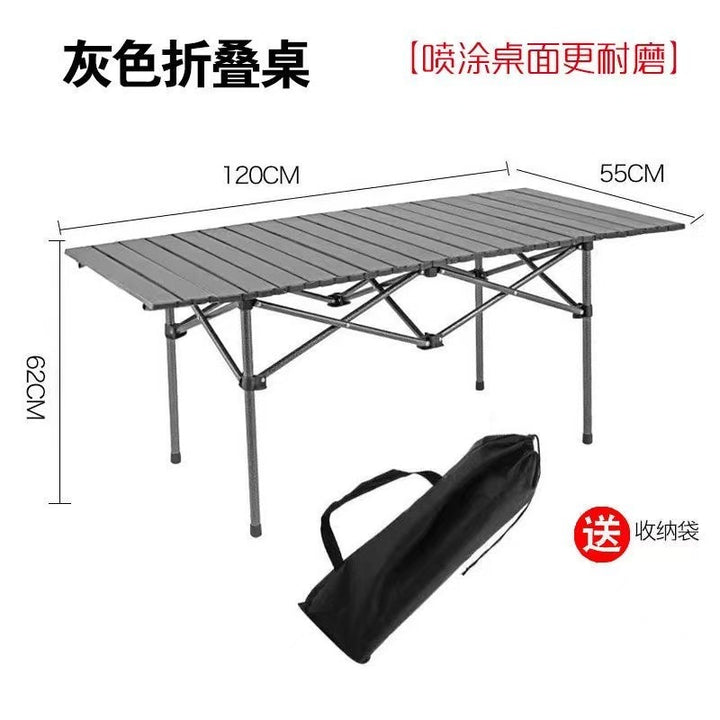Folding Camping Table With Sturdy Aluminum Frame And Carry Bag Bowlift