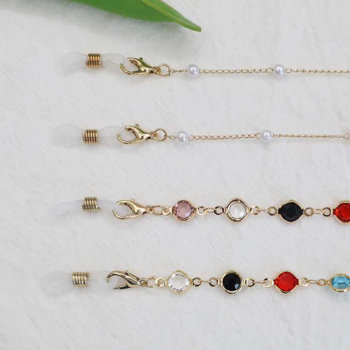 Multicolor Gemstone Eyewear Chain Bowlift