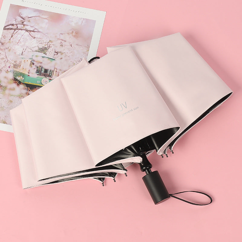Women compact folding umbrella with Bowlift handle