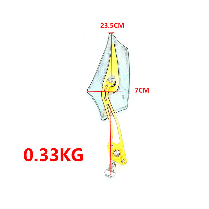 Sporty motorcycle rearview mirrors with rounded edges and adjustable viewing angle Bowlift