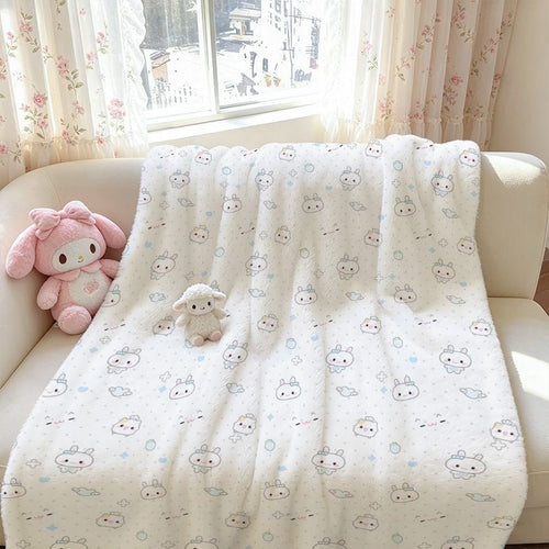 Plush Cartoon-Themed Throw Blanket
