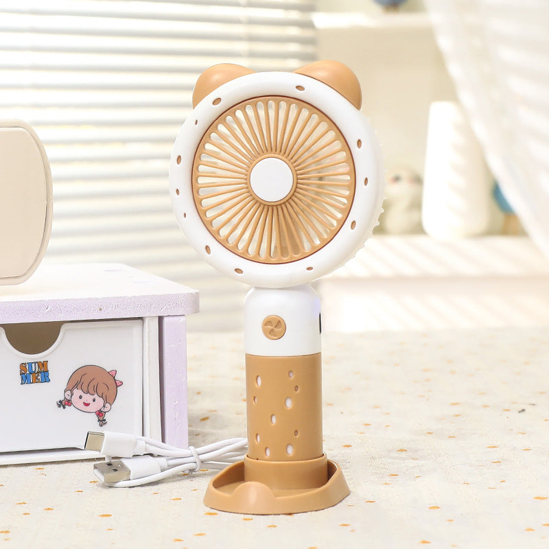Ladies Portable Hand Fan with Cute Animal Design Bowlift