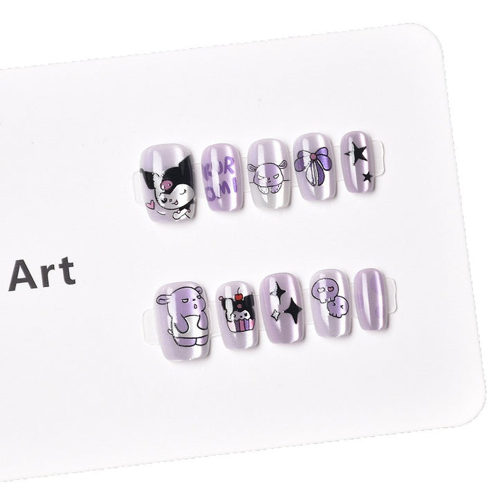 Artistic Cartoon-Themed Press-On Nail Set Bowlift