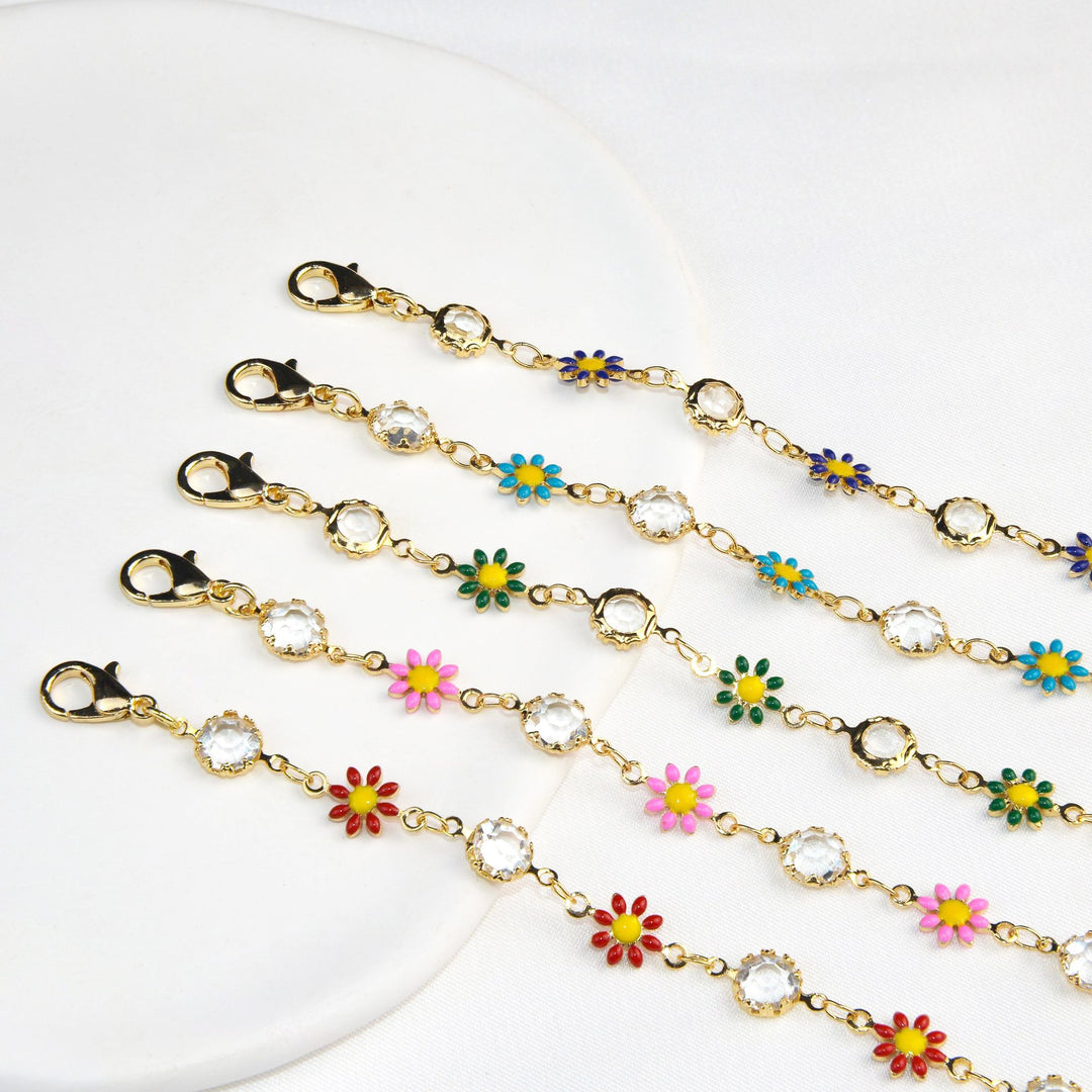 Floral Crystal Charm Bracelet Bowlift