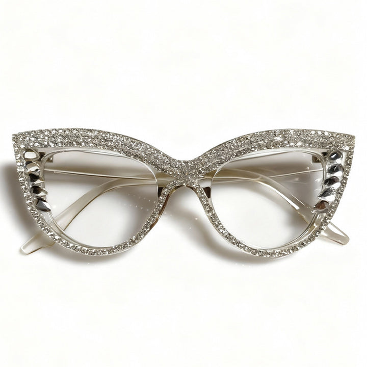 Rhinestone-Embellished Cat-Eye Eyewear Bowlift