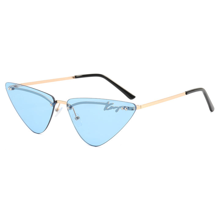 Ladies Trendy Cat-Eye Sunglasses with Feminine Frame Bowlift