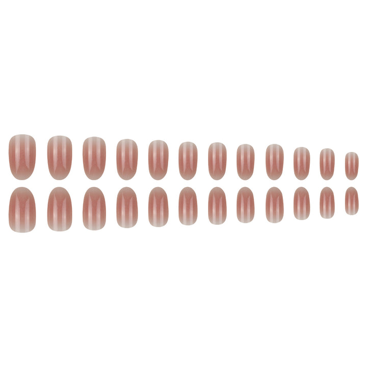 Natural Glossy Oval Press-On Nails Bowlift