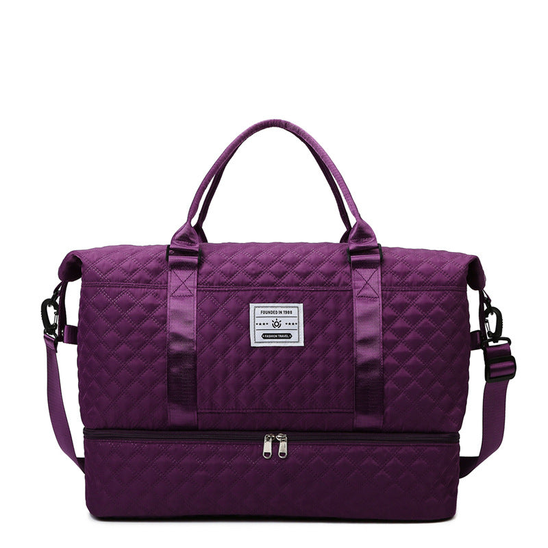 Multi-Pocket Quilted Duffle Bag