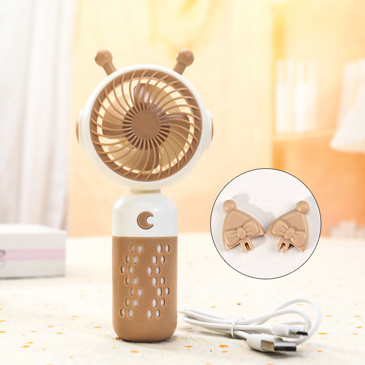 Women's Portable Mini Fan with Cat Ears Bowlift