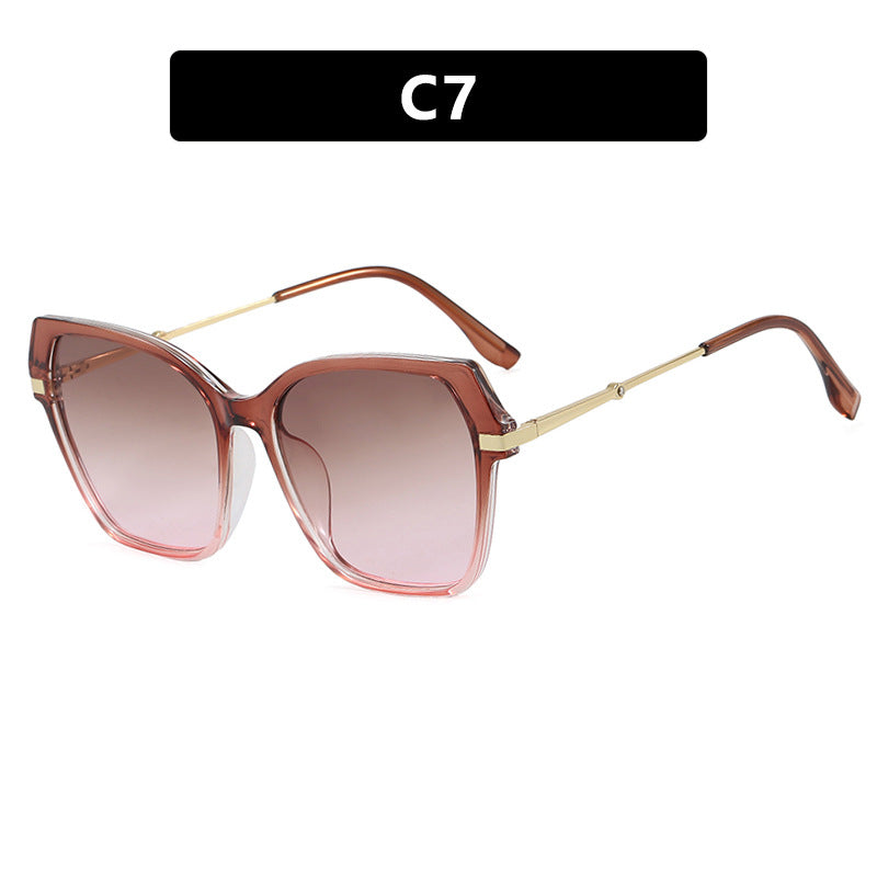 Ladies square sunglasses with elegant metal frame and protective UV filter Bowlift