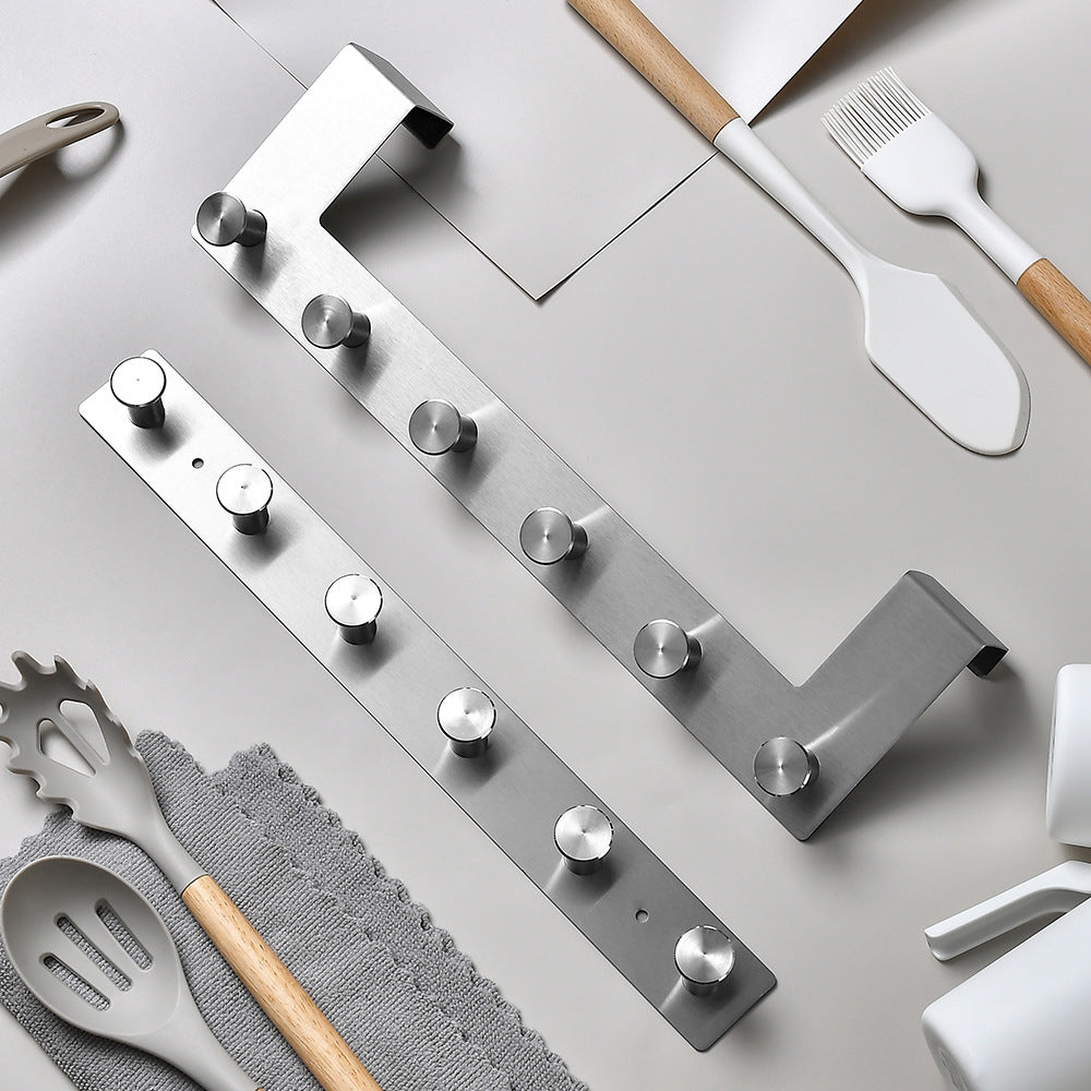 Wall-mounted stainless steel coat rack with five hooks Bowlift