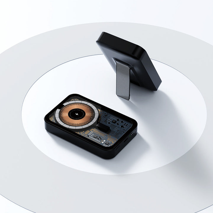 Portable power bank with innovative wireless charging function and integrated stand Bowlift
