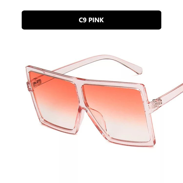 Women modern oversized sunglasses with transparent frame and stylish lenses Bowlift