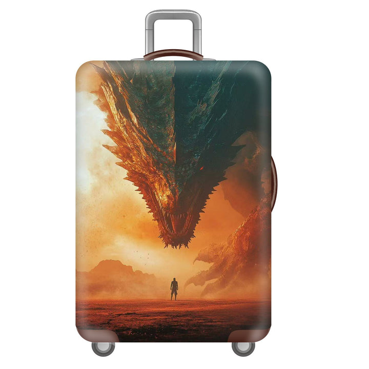 Unisex nan robust Hart shell trolley with lion portrait motif print, shock-resistant ABS polycarbonate shell, multi-wheeled chassis and TSA security lock Bowlift