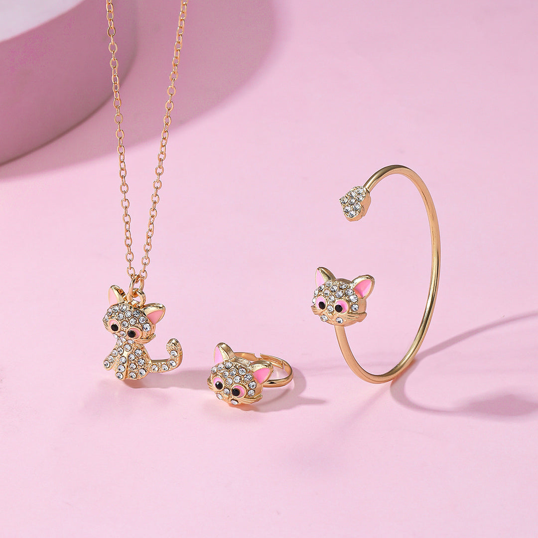 Playful Cat Jewelry Set Bowlift