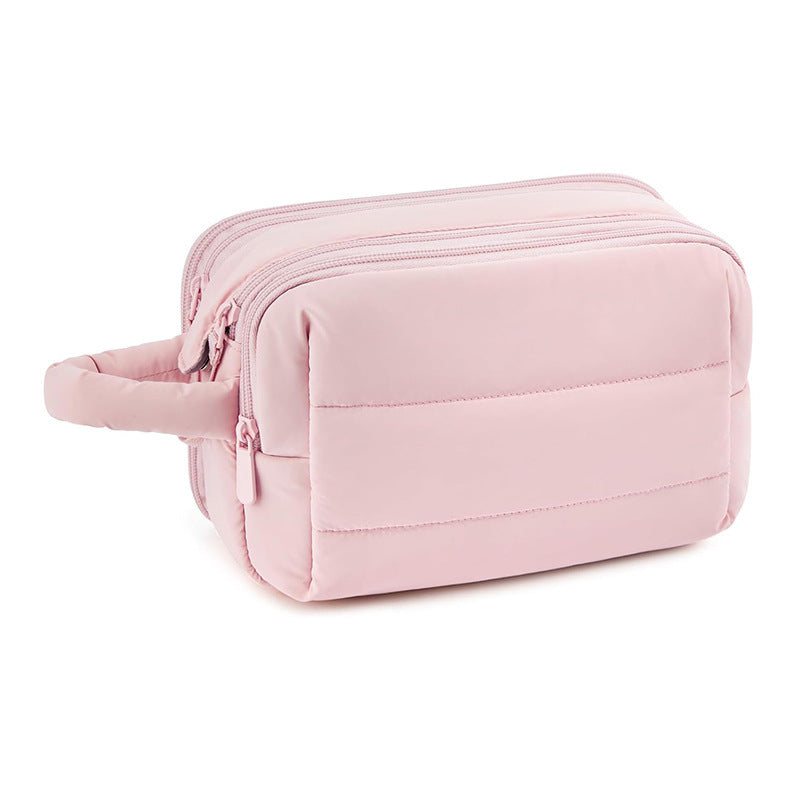 Cosmetic Organizer Bag with Multiple Compartments and Removable Interior Compartment Bowlift