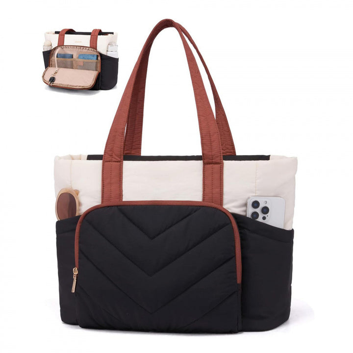 Multifunctional tote bag with padded interior and many compartments Bowlift