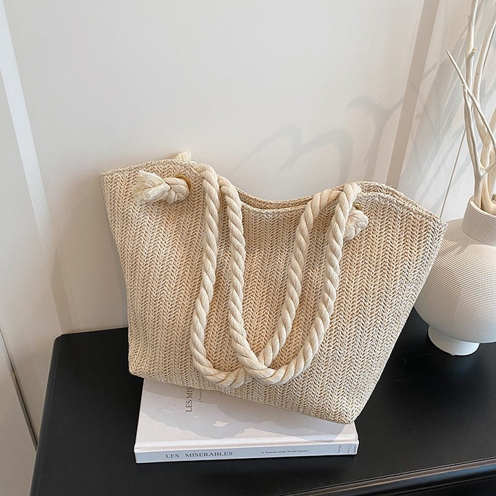 Chic Handwoven Beach Tote Bag Bowlift
