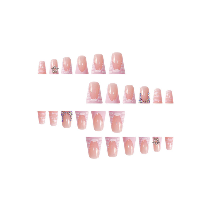 Artistic Rhinestone-Accented Press-On Nail Set Bowlift