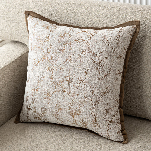 Embroidered Flower Motif Decorative Pillow