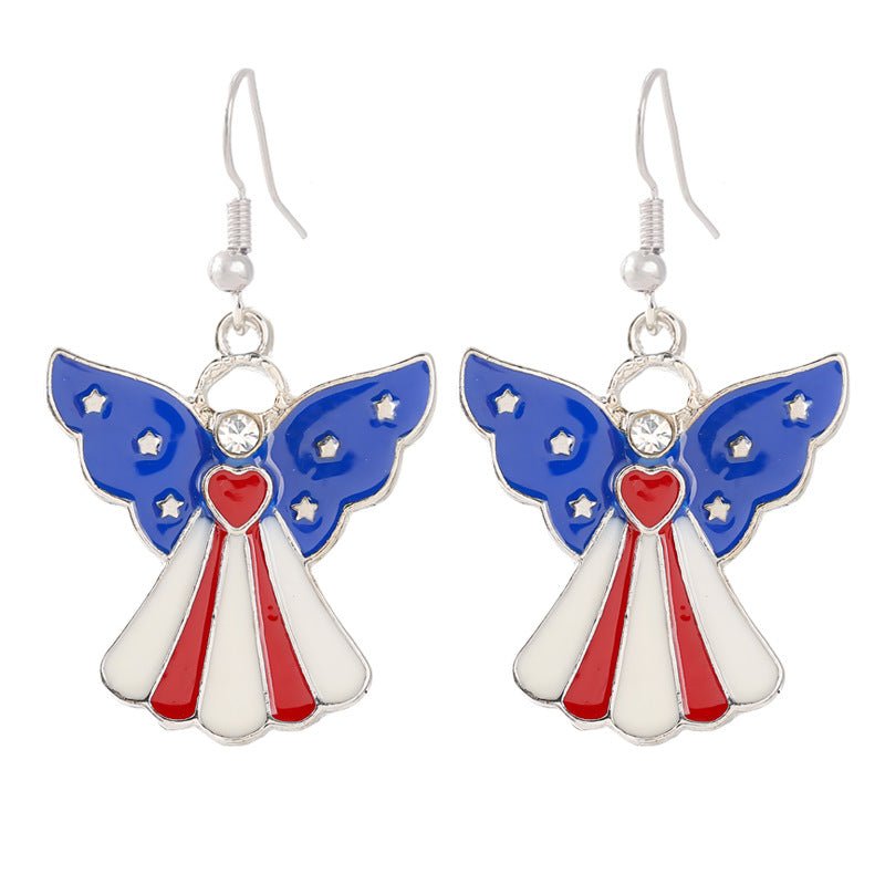 Women nan enamel horseshoe earrings with star motif and fishhook closure Bowlift