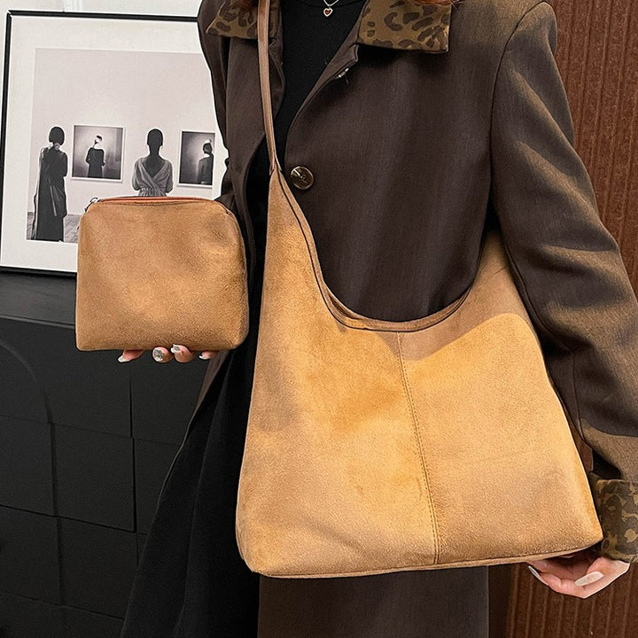 Soft Suede Hobo Shoulder Bag Bowlift