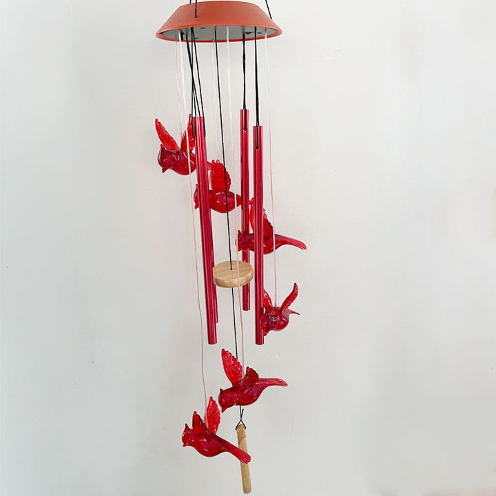 LED Solar Butterfly Wind Chime Garden Hanging Light Bowlift
