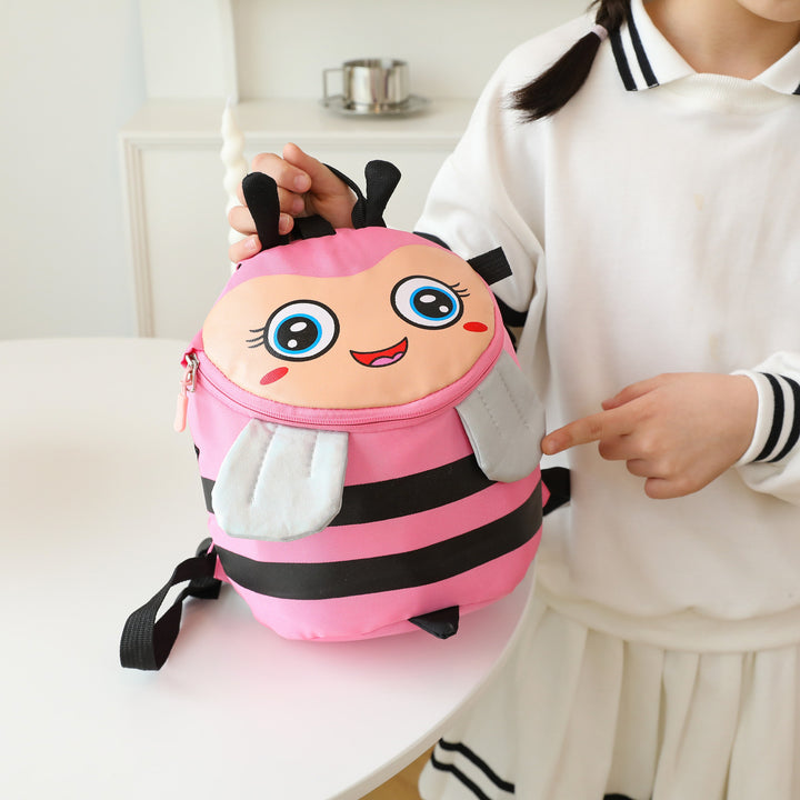 Plush backpack with bee motif and practical compartments Bowlift