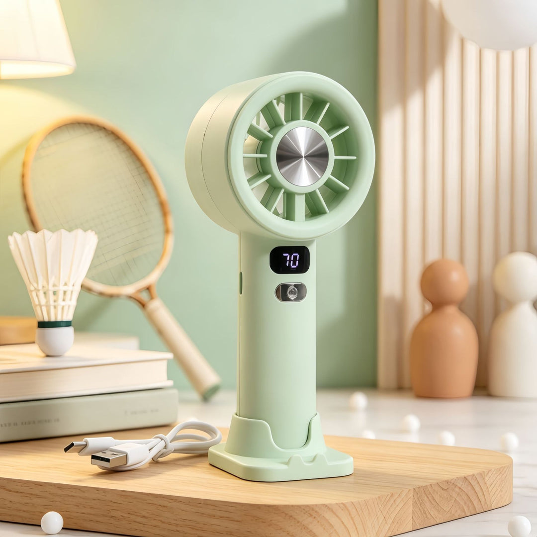Portable Handheld Fan with Precise Speed Control and LED Display Bowlift