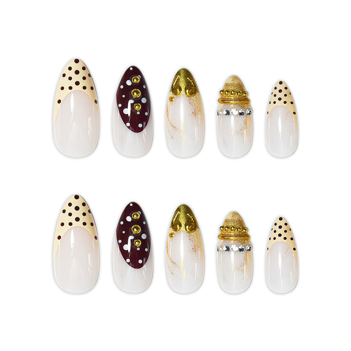 Decorative Stiletto Press-On Nail Art Extensions Bowlift