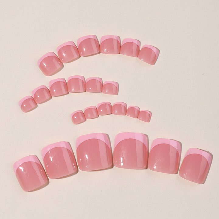 Nail art set with elegant French design and glitter accents Bowlift