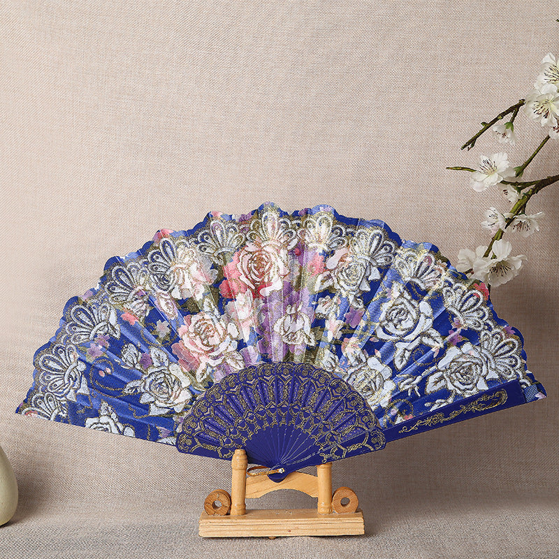 Ladies Elegant Hand Fan with Intricate Floral Patterns Bowlift